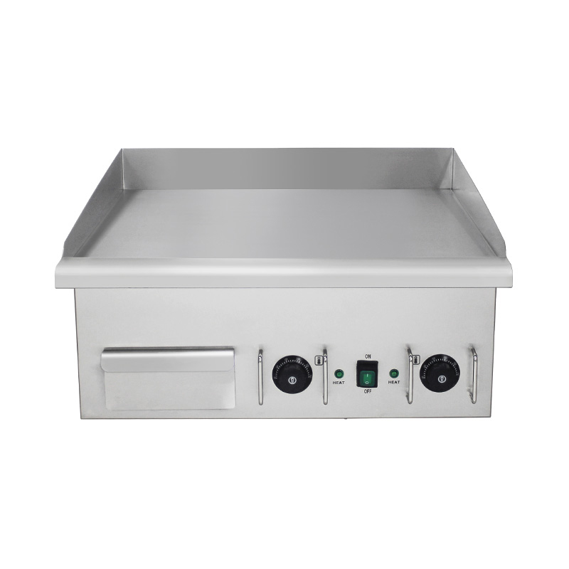 Chapa elétrica para cozinha comercial de aço inoxidável com padrão de placa plana